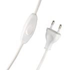 Bailey - Cordon alimentation 2 mtr blanc avec fiche européenne plate 250V et interrupteur