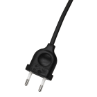 Bailey - Cordon alimentation 2 mtr noir avec fiche Européenne plate sans interrupteur