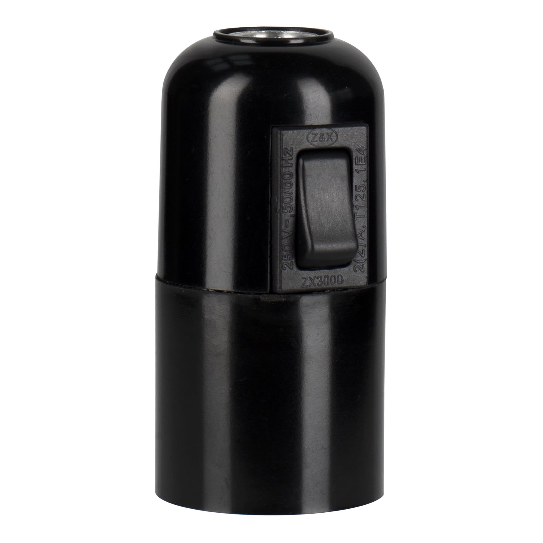 Bailey - Douille E27 Bakélite M10x1 Noir Chemise lisse avec interrupteur 43x76mm