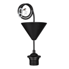 Bailey - Suspension Plastique Noir 140cm Câble rond 2x0.75mm² avec douille TP
