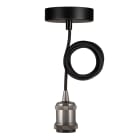 Bailey - BAI Lampe suspension Oslo E27 Noir avec 1.5M Câble Textile Noir 2x0.75mm²