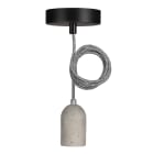 Bailey - Suspension Bern E27 Béton avec 1.5M Câble Textile Noir/Blanc 2x0.75mm²
