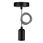 Bailey - Suspension Reno E27 Noir avec 1.5M Câble Textile Noir/Blanc 2x0.75mm²