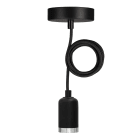 Bailey - Suspension Bari E27 Noir avec 1.5M Câble Textile Noir 2x0.75mm²