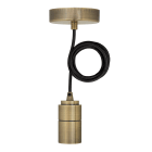 Bailey - BAI Lampe suspension Lyon E27 Alu Bronze avec 1.5M Câble Textile Noir 2x0.75mm²