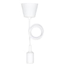 Bailey - Suspension Silicone E27 Blanc avec 1.5M Câble Textile 2x0.75mm² et Rosace