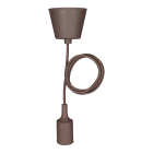 Bailey - Suspension Silicone E27 Marron avec 1.5M Câble Textile 2x0.75mm² et Rosace