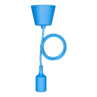 Bailey - Suspension Silicone E27 Bleu avec 1.5M Câble Textile 2x0.75mm² et Rosace
