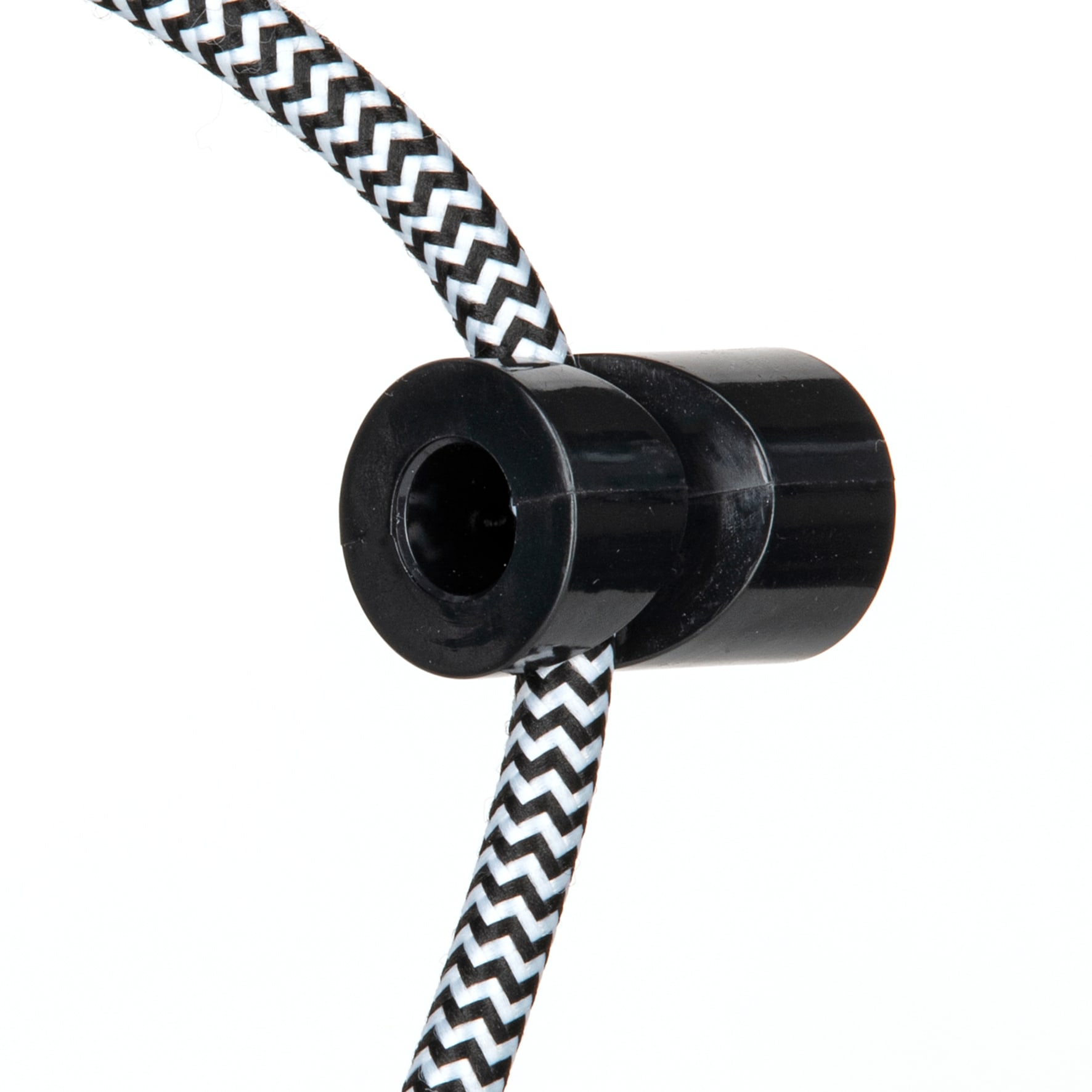 Serre-cable Plafond-Mur en plastique tube Noir pour cable textile