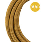 Bailey - Câble Textile Rouleau de 50 mètres Or 3x0.75mm² avec fil de terre