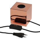 Bailey - CAL Lampe à poser E27 Cuivre Brillant 84x84mm + cordon alim avec interrupteur