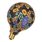 Bailey - LED Paint Globe G125 E27 7W 1900K Fleurs sur fond noir 100lm Gradable 230V