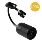 Bailey - Pack chantier 100 Douilles E27 TP noires avec 15cm câble 2x0.75mm² et dominos