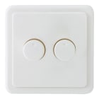 Bailey - ECO DIM ED-100008 Bouton de variateur (duo) cache et cadre inclus PEHA Blanc