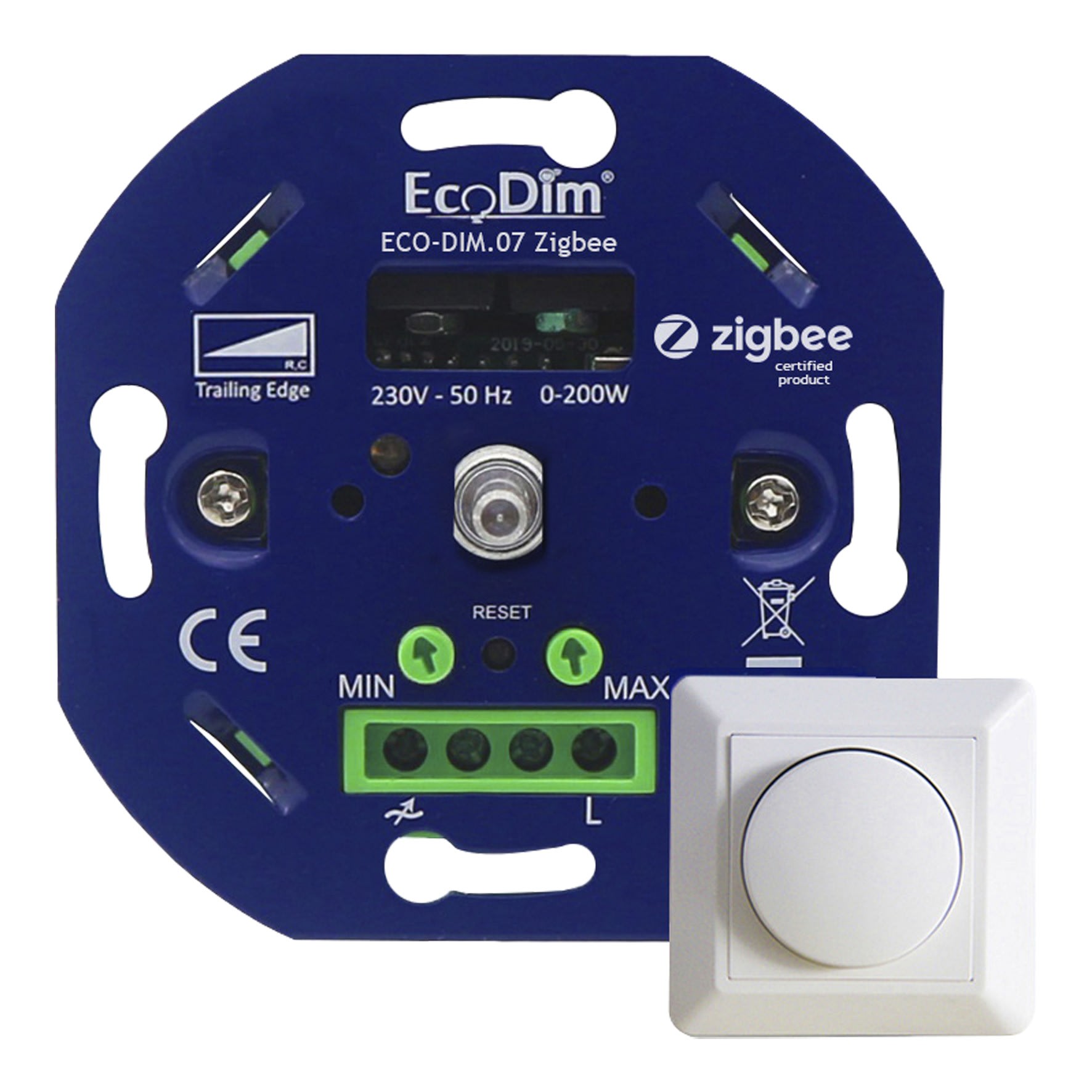 Bailey - ECO DIM ECO-DIM.07 Variateur mural à bouton poussoir/tournant LED Zigbee Pro 0-2