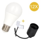 Bailey - Pack Chantier 12 Douilles E27 avec connecteurs rapides + 12 lampes LED 6W 827