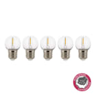 Bailey - EcoPack 5pcs LED Filament Safe Sphérique G45 E27 1W 2700K Clair 80lm (9W)