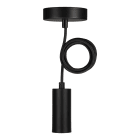Bailey - Lampe suspension Fuji E27 Noir avec 1.5M Câble Textile Noir 2x0.75mm²