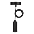 Bailey - Lampe suspension Fuji E27 Noir avec 1.5M Câble Textile Noir 2x0.75mm²