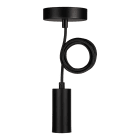 Bailey - BAI Lampe suspension Fuji E27 Noir avec 1.5M Câble Textile Noir 2x0.75mm²
