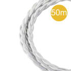 Bailey - Câble Textile Rouleau de 50 mètres Torsadé Blanc 3x0.75mm²