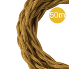 Bailey - Câble Textile Rouleau de 50 mètres Torsadé Or 3x0.75mm²