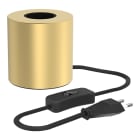 Bailey - CAL Lampe à poser Or E27 85x85mm avec 1.8m Câble Textile avec Interrupteur