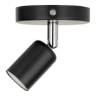 Bailey - Applique / Plafonnier en Métal L E27 Noir diam. 10cm avec bras orientable