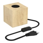 Bailey - CAL Lampe à poser sur table E27 Bois Forme cubique 84mm avec cordon alim.