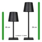 Bailey - Lampe à poser LED Charge&Go Noir 3.5W 2700K 210lm IP54 DIM Rechargeable