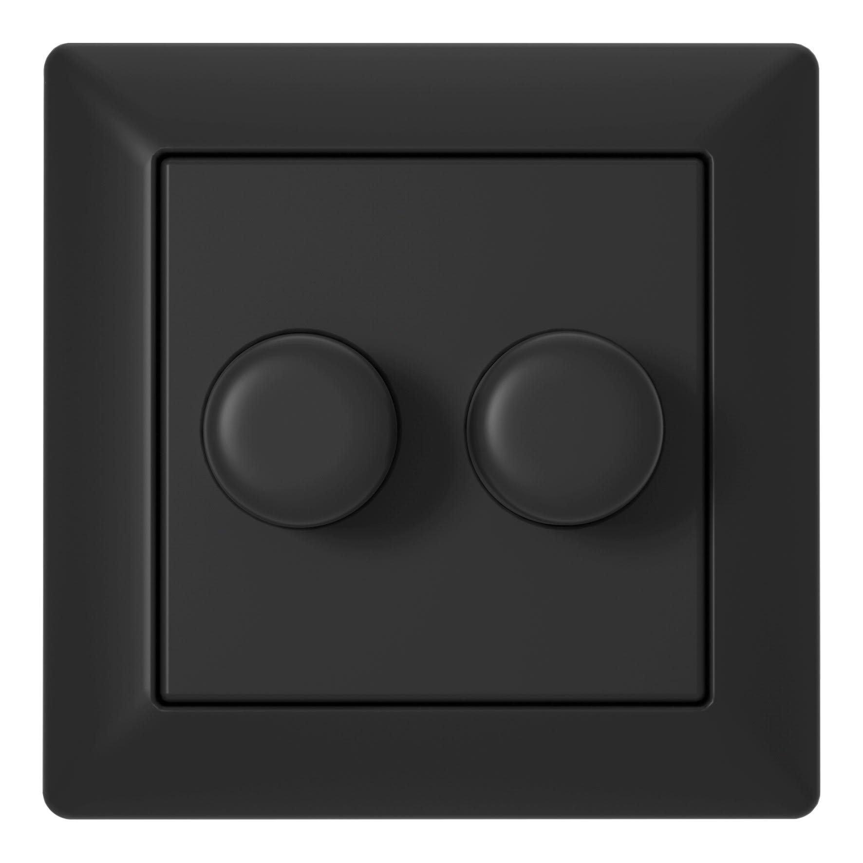 Bailey - ED-10005B ECO-DIM.05 Plaque finition noire 2 boutons + cadre noir