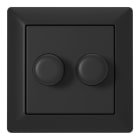 Bailey - ED-10005B ECO-DIM.05 Plaque finition noire 2 boutons +  cadre noir