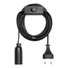 Bailey - BEE Cordon Alimentation 350cm avec Prise Euro + Interrupteur + Douille E14 Noire