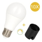 Bailey - Pack chantier 10 Douilles E27 TP automatiques noires + 10 Lampes LED 8.5W 2700K