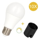 Bailey - BAI Combi 10 Douilles E27 TP automatiques noires + 10 Lampes LED E27 8.5W 2700K