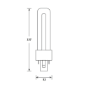 Bailey - Lampe LED PL Verre G23 2-pins TC-S 3W (7W) 3000K 330lm 230V-240V 270° 32x137mm