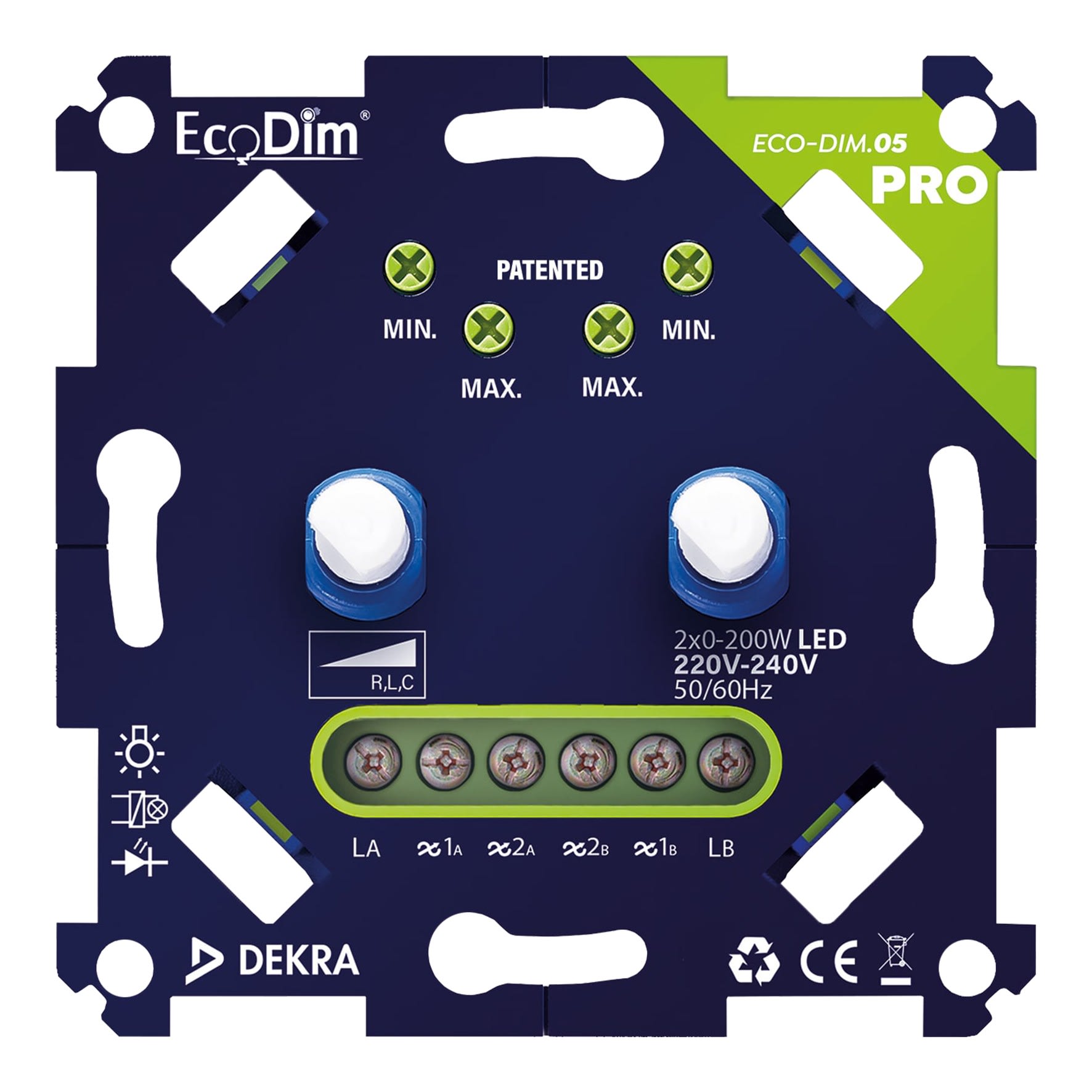 Bailey - ECO DIM ECO-DIM.05 PRO LED Dimmer universel 2x 0-200W coupure de phase AVT/ARR