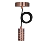 Bailey - Suspension Pisa E27 45x95mm Laiton Antique avec Câble Textile 1.5m Noir Classe 2