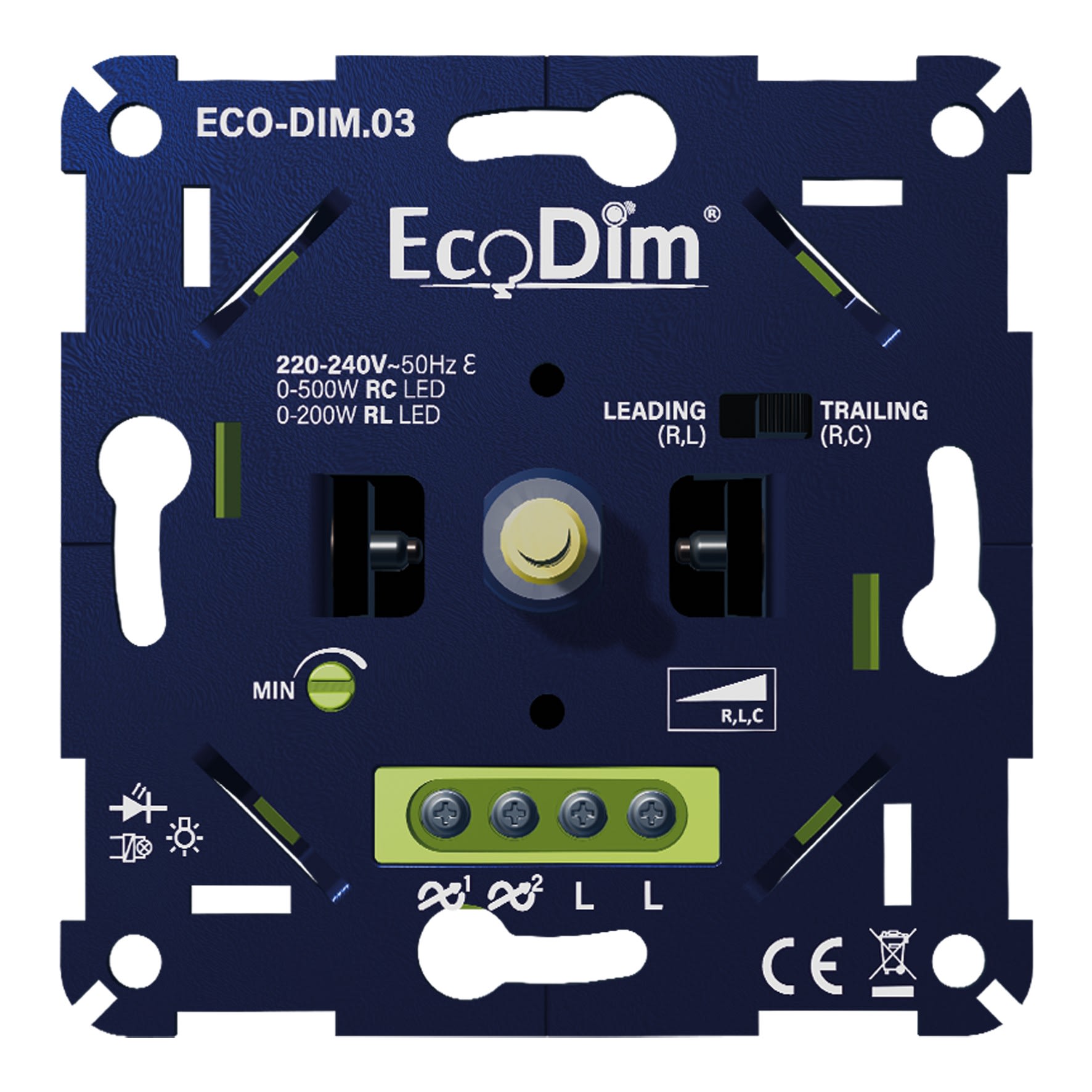 Bailey - ECODIM.03 Variateur LED Coupure de phase arrière (RC) 0-200W / avant (RL) 0-500W