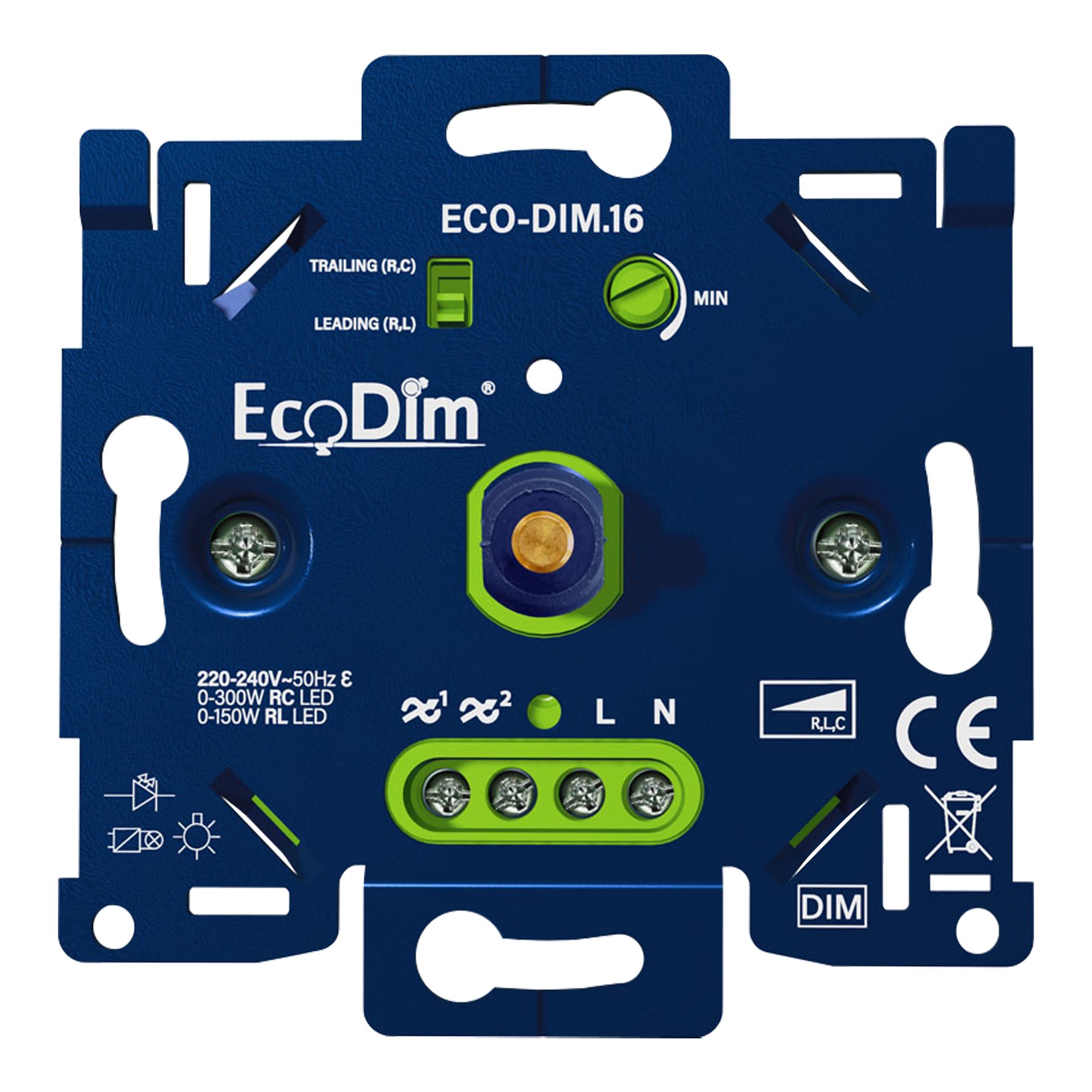 Bailey - ECO-DIM.16 Variateur LED universel 0-300W (RLC) - Coupure phase AVT + AR