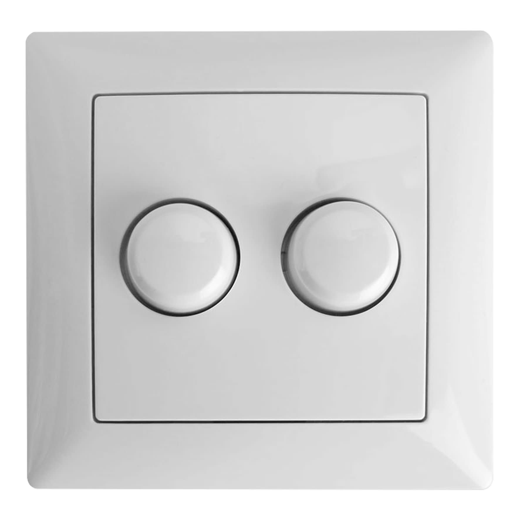 Bailey - ED-10075 Accessoire Variateur LED BJ Balance SI cadre + plaque + 2 boutons Blanc