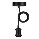 Bailey - Suspension Oslo E27 Noir avec 1.5M Câble Textile Noir 2x0.75mm²
