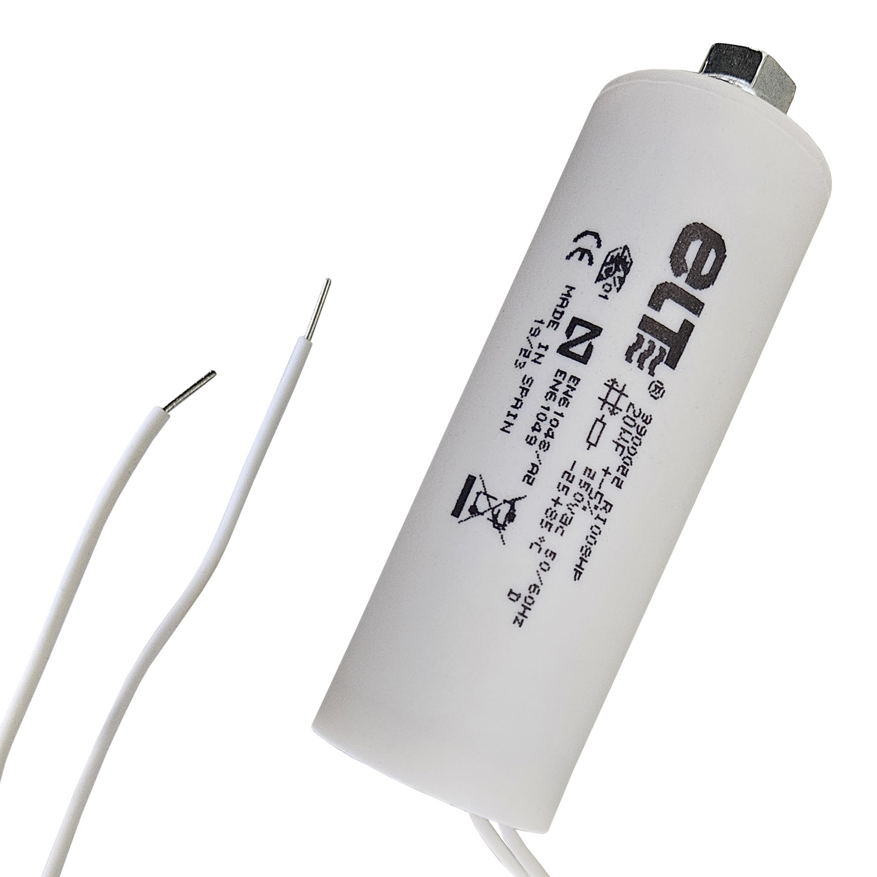 Bailey - Condensateur 20µF 250V M8x10 - pré-câblé 2x200mm 35x100mm pour lampes à décharge