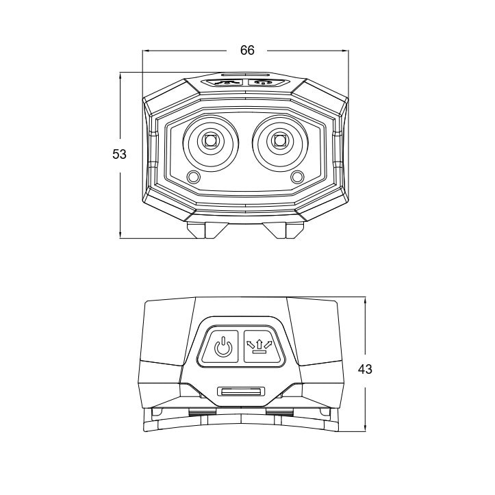 Bailey - RoBust Lampe LED Frontale 6W 6500K Flux 300lm à 550lm IP54 Rechargeable USB-C