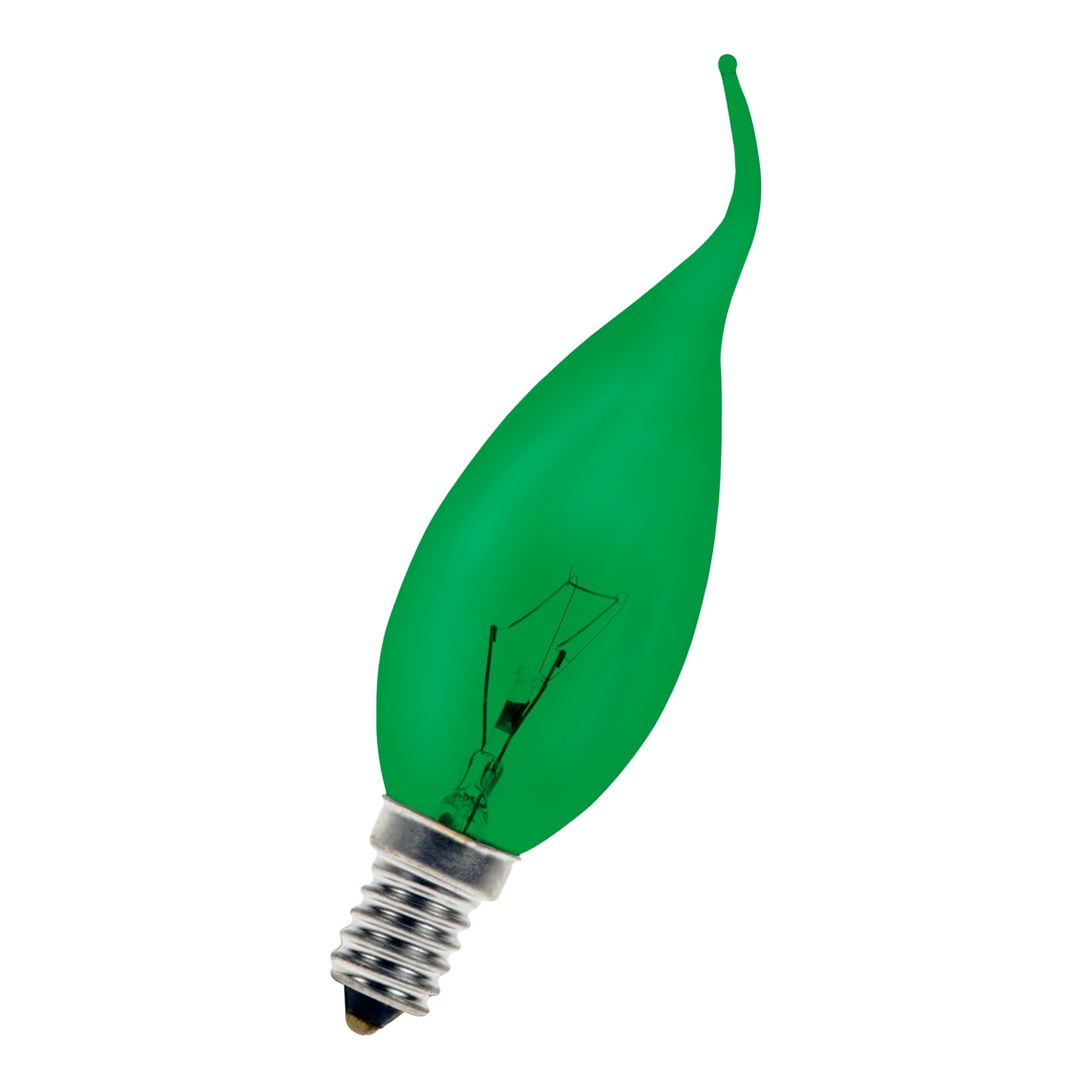 Bailey - Lampe incandescente de couleur Flamme coup de vent C35 E14 240V 15W Vert 35x125