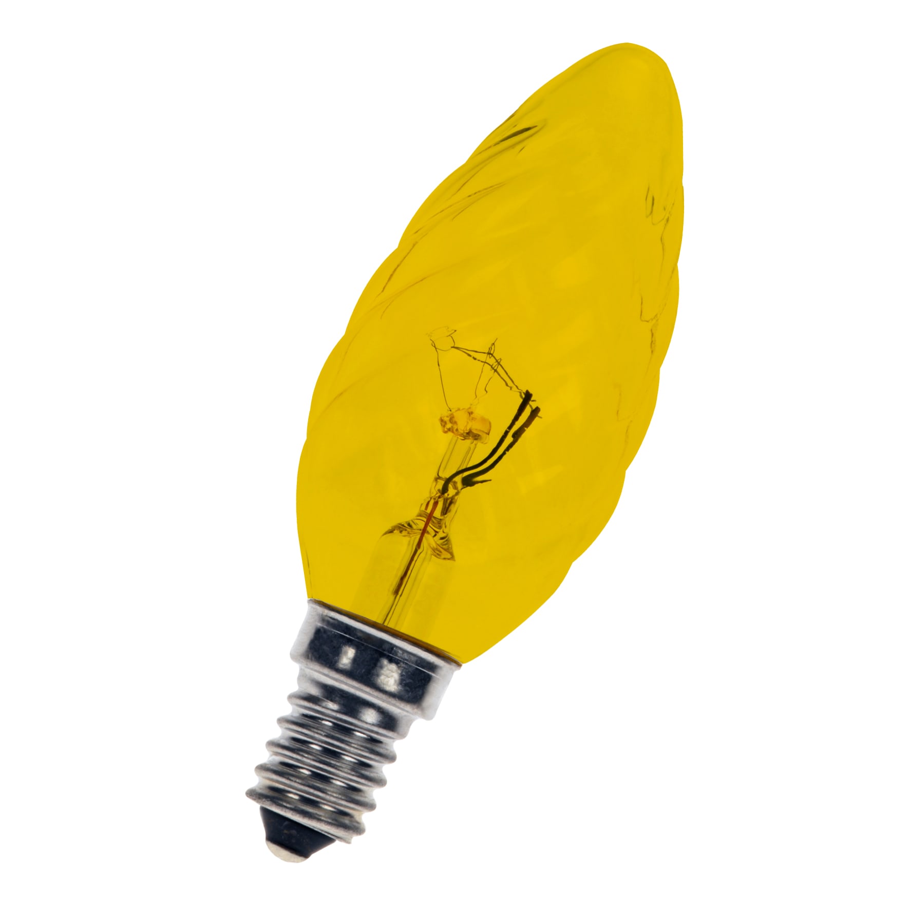 Bailey - Lampe incandescente de couleur Flamme Torsadée C35 E14 240V 25W Jaune 35x100mm