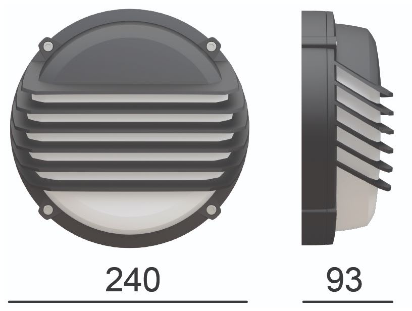 DEFA Neptune 2.0 Grille LED 8W 3000K 206lm LightAdjust 8 étapes 230V ...