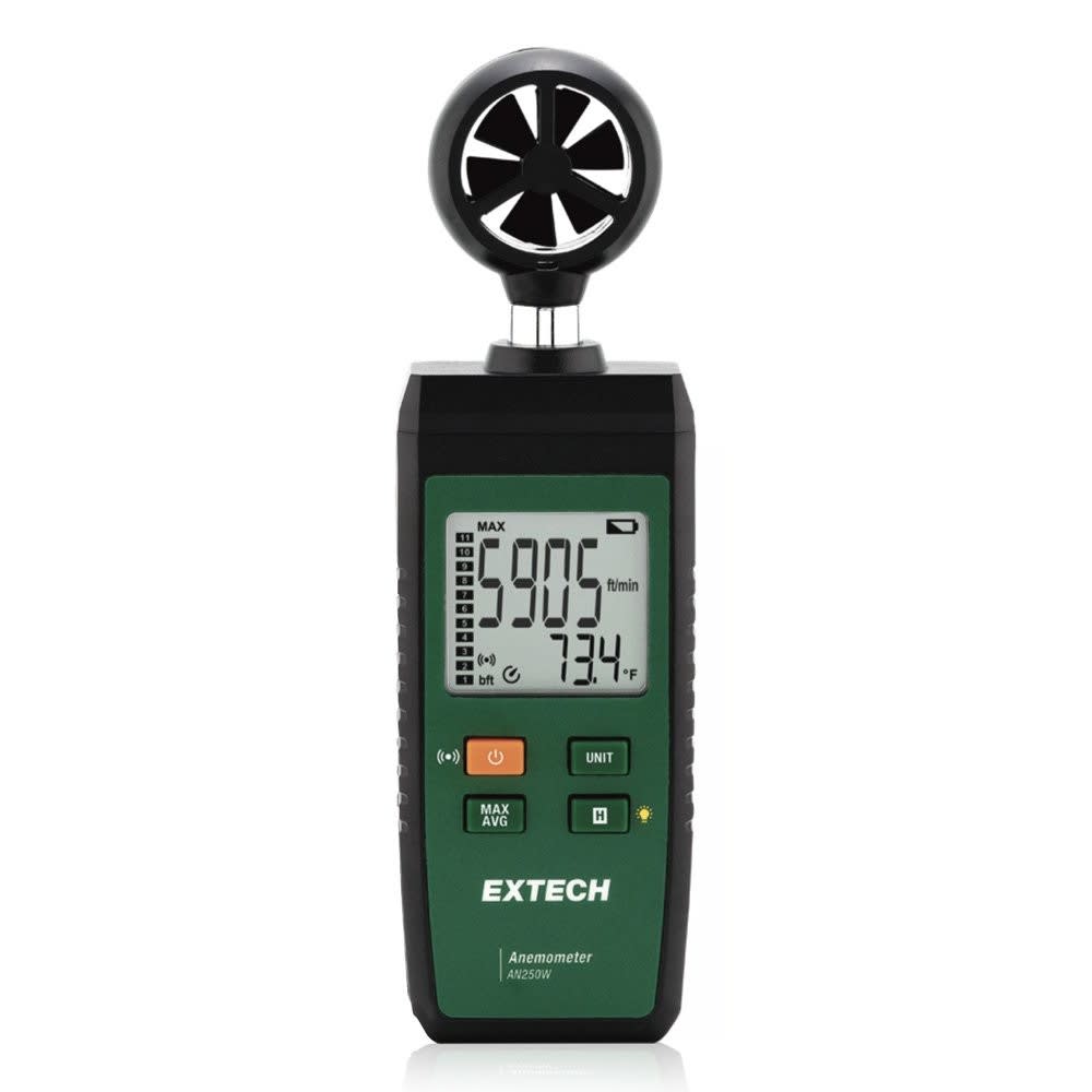 Turbotronic - Anémomètre à hélice compact Bluetooth. Vitesse de l?air (km/h) 5.4 to 108 km/h