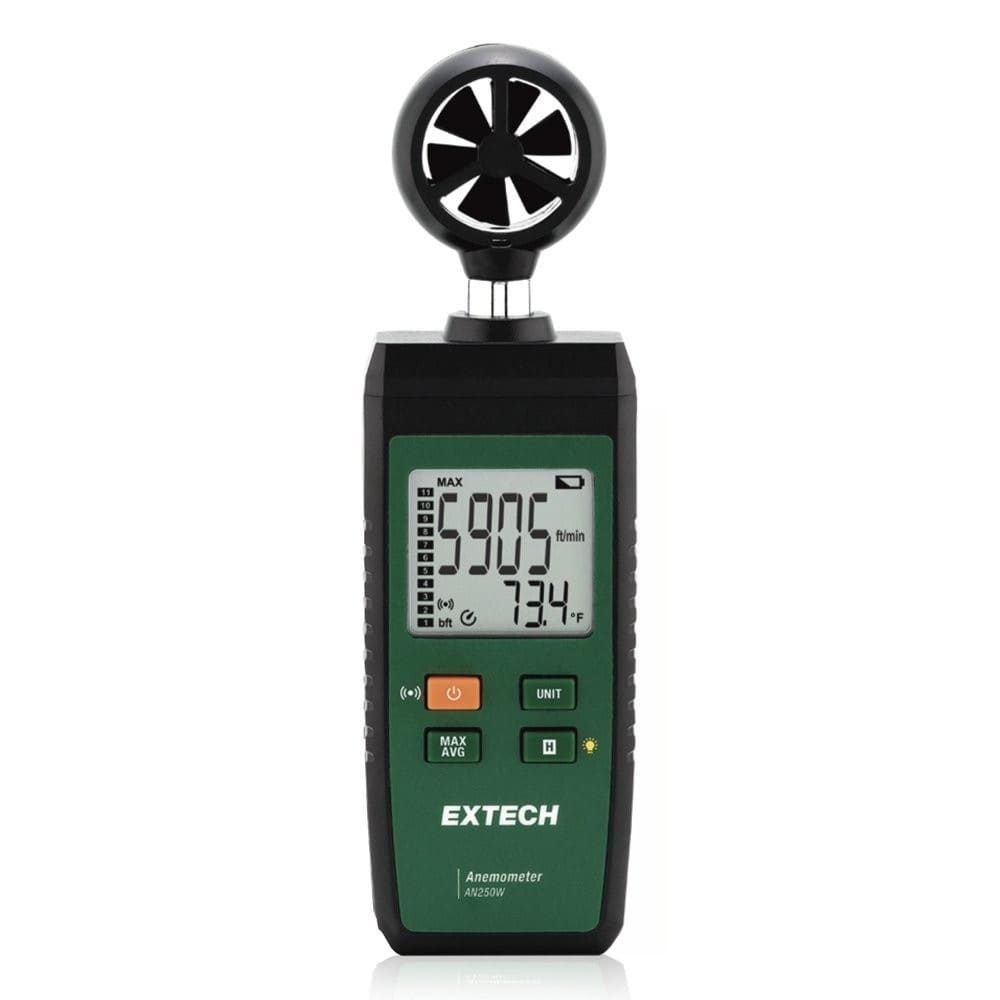 Turbotronic - Anémomètre à hélice compact Bluetooth. Vitesse de l?air (km/h) 5.4 to 108 km/h