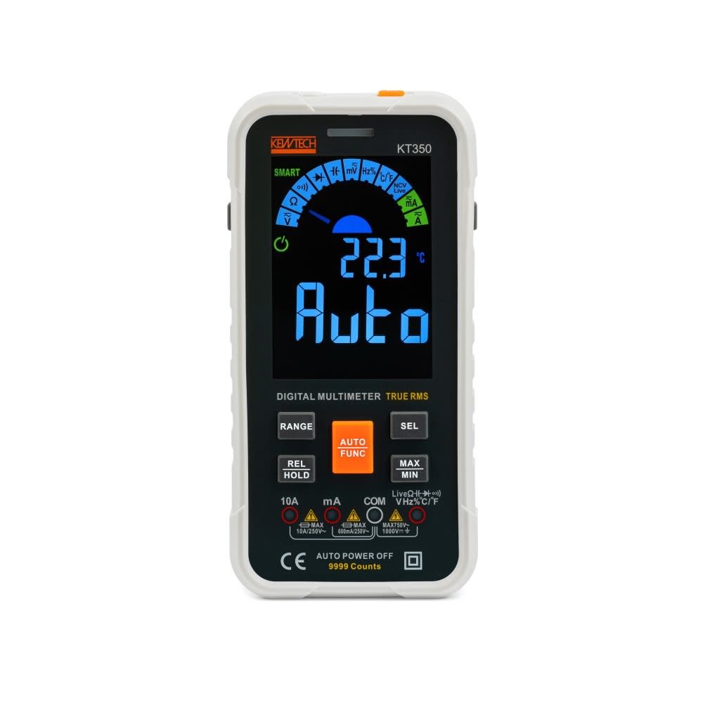 Turbotronic - Multimètre de poche numérique TRMS automatique écran couleur LCD